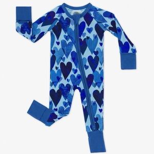 Little Sleepies Blue Hearts and Crafts Convertible Zippy